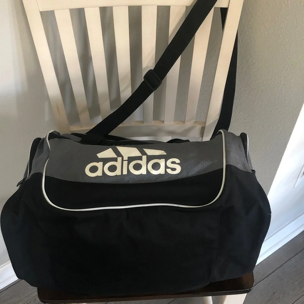 Adidas Defender IV Black and Gray Duffel Bag